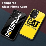 Caterpillar logo (2) design tempered Glass Phone Case For POCO F3 F4 GT F5 M5 M6 4G X3 X4 GT X5 X6 X