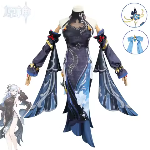 Shenhai Lantern Festival Shenhe Skin Cosplay Costume Game Cold Flower And Dew Shenhe Cosplay Set For