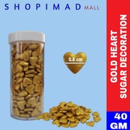 [40GM] GOLD HEART SUGAR DECO | GOLD HEART SPRINKLES | SUGAR SPRINKLES
