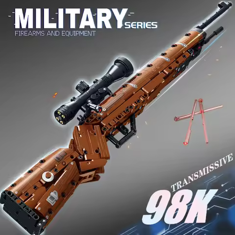 Kar98K Building Block Model Can Shoot Heavy Sniper Rifle Assemble Bricks WW2 Weapons Series Children