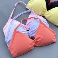 DFYNE New Style Small Bra High Matt Nylon Halter Neck Strap Bra Seamless Fitness bar Yoga Small Bra