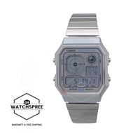 [Watchspree] Casio Digital Vintage Stainless Steel Band Watch A130WE-7A