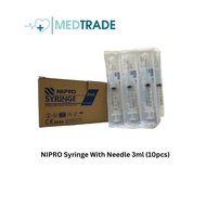 NIPRO Syringe With Needle 3ml (23G x 32mm) - 10pcs