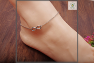 【Jettingbuy】 Hot Sale wangqingpeng 1pc Silver Plated Infinity Charm Double Chain Anklet Foot Jewelry Ankle Bracelet