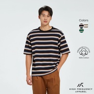 (CLEARANCE) HFA Unisex Multi-striped Oversized Cotton Crew Neck T-Shirt