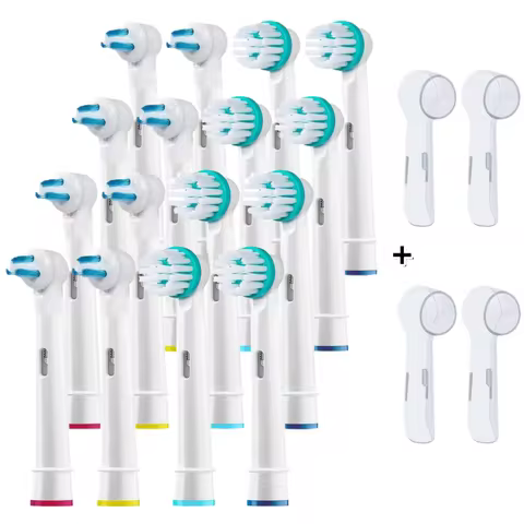 Ortho and Power Tip Brush Heads Compatible with Oralb Electric Toothbrush - Good for Braces, Crowns,