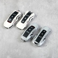 White Car Key Case Cement Grey Key Fob Cover ABS Key Fob Protector Suitable for Macan 718 Cayenne Ca