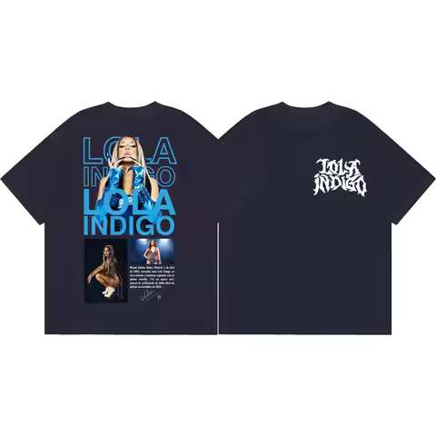 Singer Lola Indigo Merch T-shirts Men Women Clothing Fashion Aesthetic Short Sleeve T-shirt Summer C