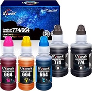Uniwork Compatible Refill Ink Bottle Replacement for Epson 774 664 T774 T664 for ET-2650 ET-2550 ET-