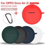Wireless Bluetooth Silicone Soft Earphone Cover For OPPO Enco Air 2i Buds 2 Case With Hook Anti-fall Protective Sleeve