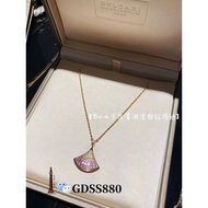 Bulgari-Necklace Tanabata Gradient Pink Diamond Necklace Skirt Necklace Full Diamond Necklace Fan Ne
