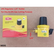 GIM LPG (PNME) Regulator For Cutting Torch 1/4" Connection ( For Oxygen & LPG Gas Cutting )
