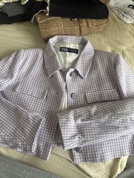 Zara 格紋短版外套