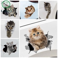 LANFO Car 3D Cat Stickers, 3D Cat Waterproof Cat in The Crack Sticker, Car Accessories Creative PVC 