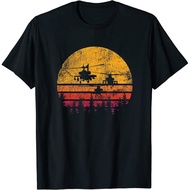 Apache Helicopter Ah64 Attack Helicopters Pilot Sunset Tee T-Shirt