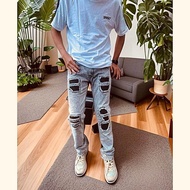 CELANA JEANS PRIA SOBEK GREY RUCAS VAMPIRE DENIM BLACK SANDWASH SLIM FIT SKINNY ACID PREMIUM / Celan