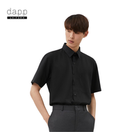 dapp Uniform เสื้อเชิ้ต แขนสั้น ผู้ชาย Mens Black shortsleeves Oxford Button Down Shirt สีดำ(TSSB190