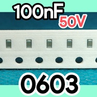 10pcs Ceramic Capacitors SMD 0603 1608 50V 100 nF 0.1uF 50 V 0.1uF 100nF 50v Multilayer