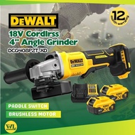 DEWALT DCG408P2T-XD 20V MAX Cordless Brushless Angle Grinder Paddle Switch With 5.0AH Battery x2 & C
