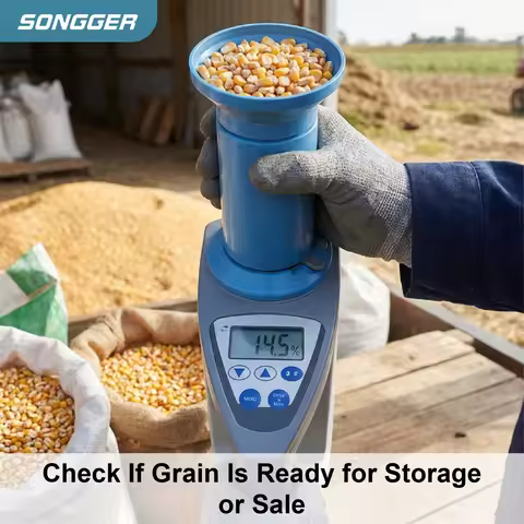 LDS Portable Digital Grain Moisture Meter 3-35 Percent High Accuracy 10 Second Tester for Coffee Bea