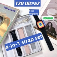 4 in 1 Strap Smart Watch T20 Ultra 2 Bluetooth Phone Call Smartwatch Waterproof