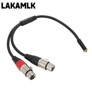 LAKAMLK Y Splitter Cord Wire, 30cm / 11.81in Professional 1/8 Female To Dual XLR Female Cable, Flexi