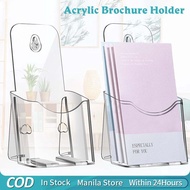 Single layer Acrylic Brochure Display Holder Wall Mount Transparent A6 Flyer Booklet Menu Stand