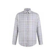 Acne Studios SS26 Embroidered Bow Knot Gold Linen Plaid Long Sleeve Shirt - Unisex