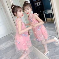 DNT Girls' Dress 2021 New Summer Dress Children's Qipao Summer Dress Fashionable Girl Chinese Style Princess Hanfu