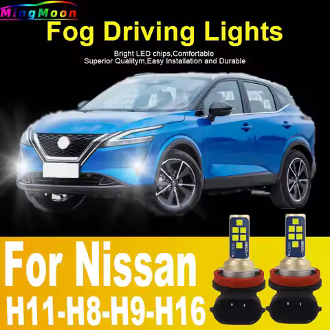 2x H11 H8 Led Fog Light Headlight Canbus H16 H9 Car Bulb Driving Running Lamp 12v 55w For Nissan Qas