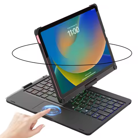 Backlit Keyboard Case with Trackpad & 360° Swivel for iPad 10th/11th Gen (A16), iPad Air 4th/5th Gen