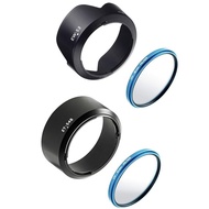 Lens Hood EW-53 ET-54B Lens Filters 49mm &amp; 52mm (4-Piece Set) Compatible with Canon EOS Kiss M, EOS M100, EOS Kiss M200, EOS M10, EOS M6, EOS M6 Mark II Double Zoom Kit (Blue) [Japan Product][日本产品]