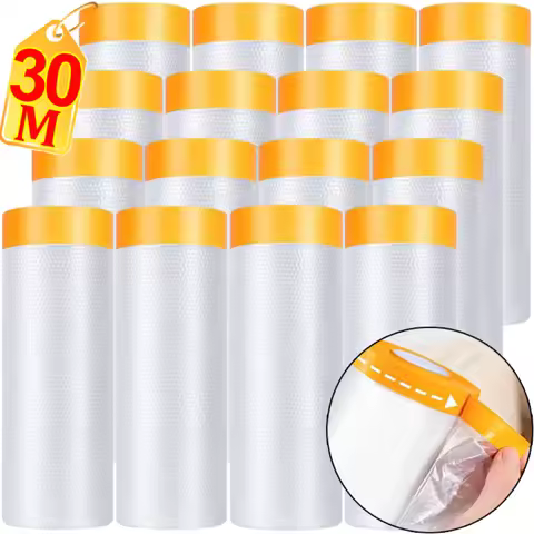 10/30M Cuttable Dust Film Self-adhesive Dustproof Film Automotive Paint Masking Tape for Furniture D