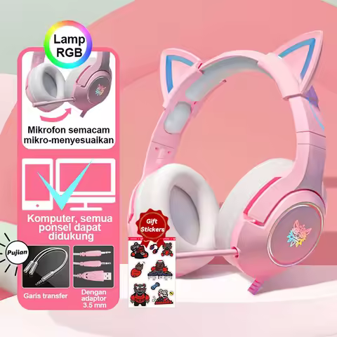 ONIKUMA K9 Wired Headphones With RGB Lighting Flexible HD Mic Gaming Headsets Gamer Surround Compute