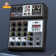 [Whgirl] Audio Mixer Support Bluetooth 5.0 USB Portable 4 Channel 48V Power DJ Mixer for Computer