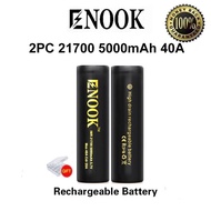 Hotzxzbqw Enook 21700 5000mAh 40A Rechargeable 3.7V Battery（2pc）