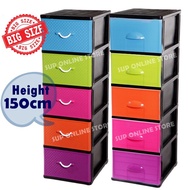 5 Tier Plastic Drawer / Big Cabinet / Storage Cabinet / Big Drawer / Colourful Plastic Drawer / Laci Besar