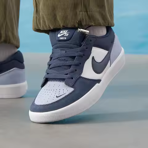 Nike Sb Force 58 Unisex Comfortable Versatile Durable Breathable Low-Top Sneakers Blue Dv5477-404