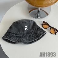 Mũ bucket chất jean thêu chữ R thời trang cá tính phong cách nam nữ AH1893