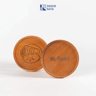 [FREE Engraving] Caca Wooden Coasters Caca Mahogany Coasters Coasters