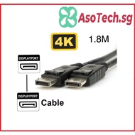 DisplayPort To DisplayPort DP To DP Male To Male Cable 4K 1.8M Compatible for Laptop PC and More (DP
