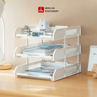 LoviOffice 328-329 Multifunctional Desk Bookshelf, 2-Tier, 3-Tier Classification, Dark Style Station