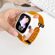 สายนาฬิกาข้อมือซิลิโคนแม่เหล็กพับได้ระบายอากาศสำหรับนาฬิกา Xiaomi Redmi 4 /Redmi Watch 3 3ปราดเปรียว/Redmi Watch 2 Lite/mi Watch Lite สายรัดข้อมือสายนาฬิกา