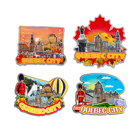 Decorative Magnets for Quebec City Canada City Landmark Travel Souvenirs 3D Wooden Fridge Stiker Del