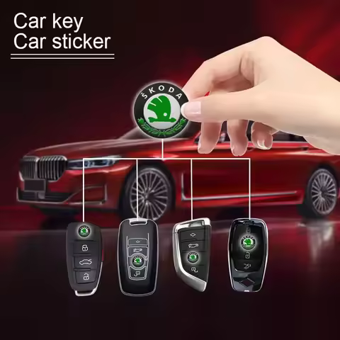 10pcs Car LogoKeychain Stickers Automotive Goods Decal For Skoda Fibia 2 Superb Octavia 2 MK2 FL A5 