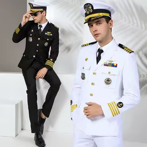 US Navy Military Uniform Yacht Captain Suit Dinner Costume Military Army Soldiers Clothes Militaries