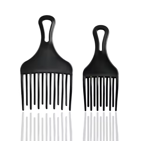 Wide Teeth Brush Pick Comb Fork Hairbrush Insert Hair Pick Comb Plastic Combs Curly Afro Hair Stylin