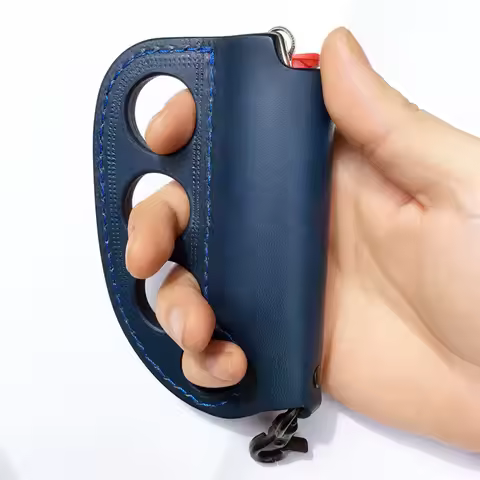 knuckles lighter keychain leather case outdoor camping defense knuckles leather keychain lighter cas