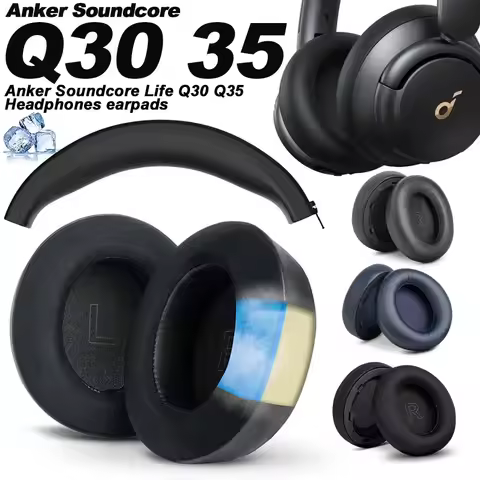 Earphone Pads for Anker Soundcore Life Q30 Q35 Replacement Pink Earpads Headphones Earmuffs Mesh Mem