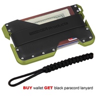 ZEEKER Aluminum Front Pocket Minimalist Card Holder Slim Leather Wallet RFID Blocking -Green Metal